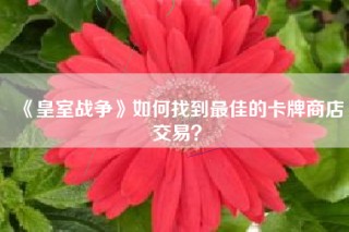 《皇室战争》如何找到最佳的卡牌商店交易？