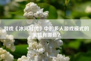 游戏《冰河时代》中的多人游戏模式的策略有哪些？