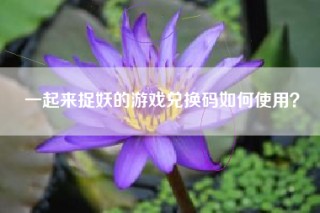 一起来捉妖的游戏兑换码如何使用？