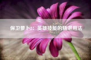 保卫萝卜2：英雄技能的精湛用法