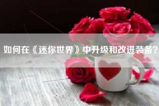 如何在《迷你世界》中升级和改进装备？