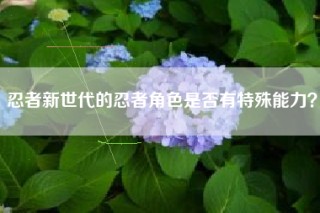 忍者新世代的忍者角色是否有特殊能力？