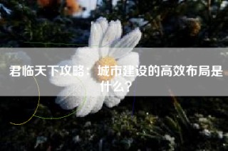 君临天下攻略：城市建设的高效布局是什么？