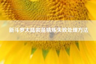新斗罗大陆装备精炼失败处理方法