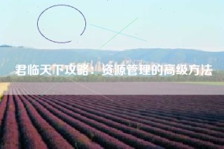 君临天下攻略：资源管理的高级方法