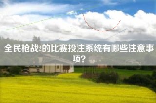 全民枪战2的比赛投注系统有哪些注意事项？