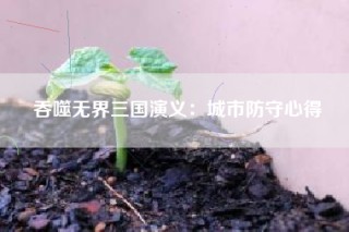吞噬无界三国演义：城市防守心得