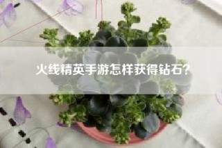火线精英手游怎样获得钻石？