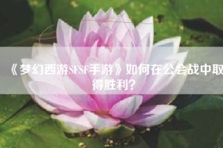 《梦幻西游SFSF手游》如何在公会战中取得胜利？