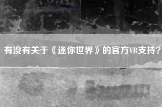 有没有关于《迷你世界》的官方VR支持？