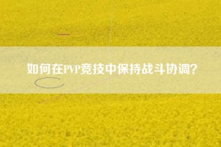 如何在PVP竞技中保持战斗协调？