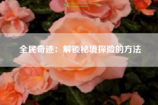 全民奇迹：解锁秘境探险的方法