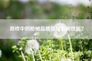 游戏中的枪械品质如何影响性能？