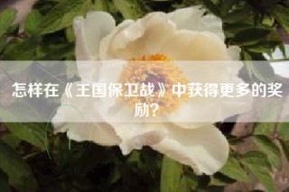 怎样在《王国保卫战》中获得更多的奖励？