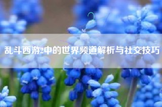 乱斗西游2中的世界频道解析与社交技巧