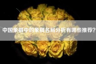 中国象棋中的象棋名局分析有哪些推荐？