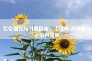 装备强化与附魔指南：《境界-死神激斗》装备攻略