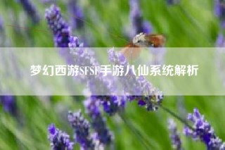 梦幻西游SFSF手游八仙系统解析