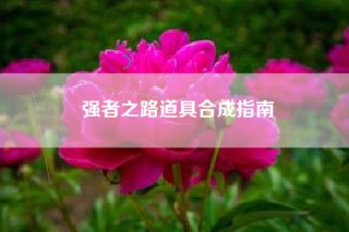 强者之路道具合成指南