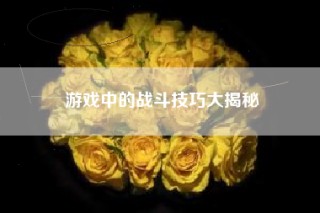 游戏中的战斗技巧大揭秘