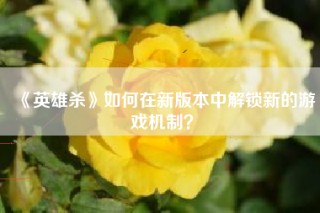 《英雄杀》如何在新版本中解锁新的游戏机制？