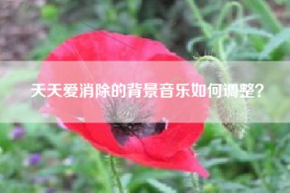 天天爱消除的背景音乐如何调整？