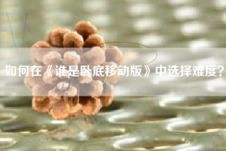 如何在《谁是卧底移动版》中选择难度？