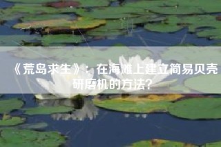 《荒岛求生》：在海滩上建立简易贝壳研磨机的方法？
