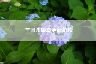三国杀版本更新解读