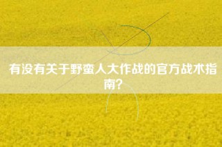 有没有关于野蛮人大作战的官方战术指南？