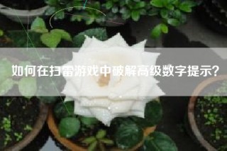 如何在扫雷游戏中破解高级数字提示？