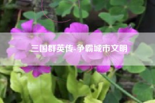 三国群英传-争霸城市文明