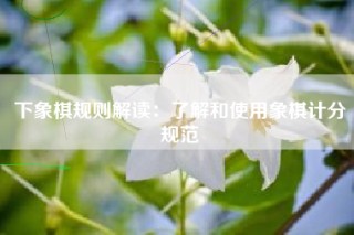 下象棋规则解读：了解和使用象棋计分规范