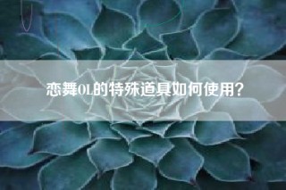 恋舞OL的特殊道具如何使用？