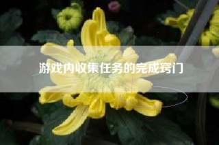 游戏内收集任务的完成窍门