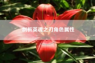 剖析英魂之刃角色属性