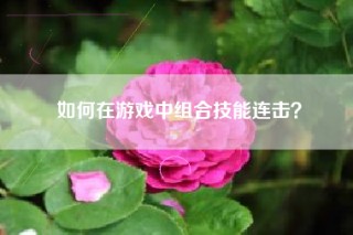 如何在游戏中组合技能连击？