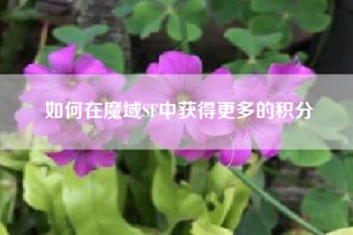 如何在魔域SF中获得更多的积分