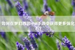 如何在梦幻西游SFSF手游中获得更多强化石？