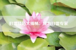 扫雷技巧大揭秘：成为扫雷专家