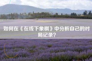 如何在《在线下象棋》中分析自己的对局记录？