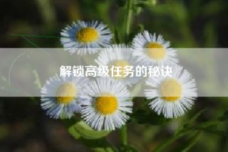解锁高级任务的秘诀