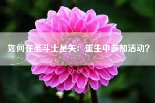 如何在圣斗士星矢：重生中参加活动？