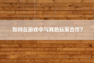 如何在游戏中与其他玩家合作？