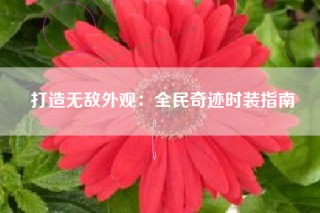 打造无敌外观：全民奇迹时装指南