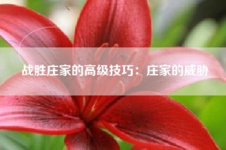 战胜庄家的高级技巧：庄家的威胁