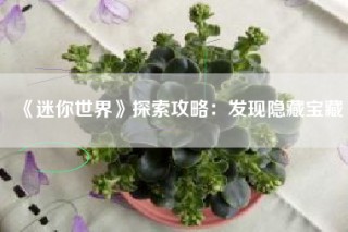 《迷你世界》探索攻略：发现隐藏宝藏