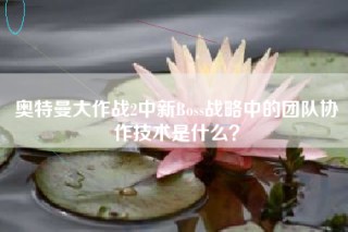 奥特曼大作战2中新Boss战略中的团队协作技术是什么？