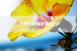 三国杀的判定牌技巧？