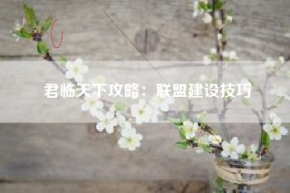 君临天下攻略：联盟建设技巧